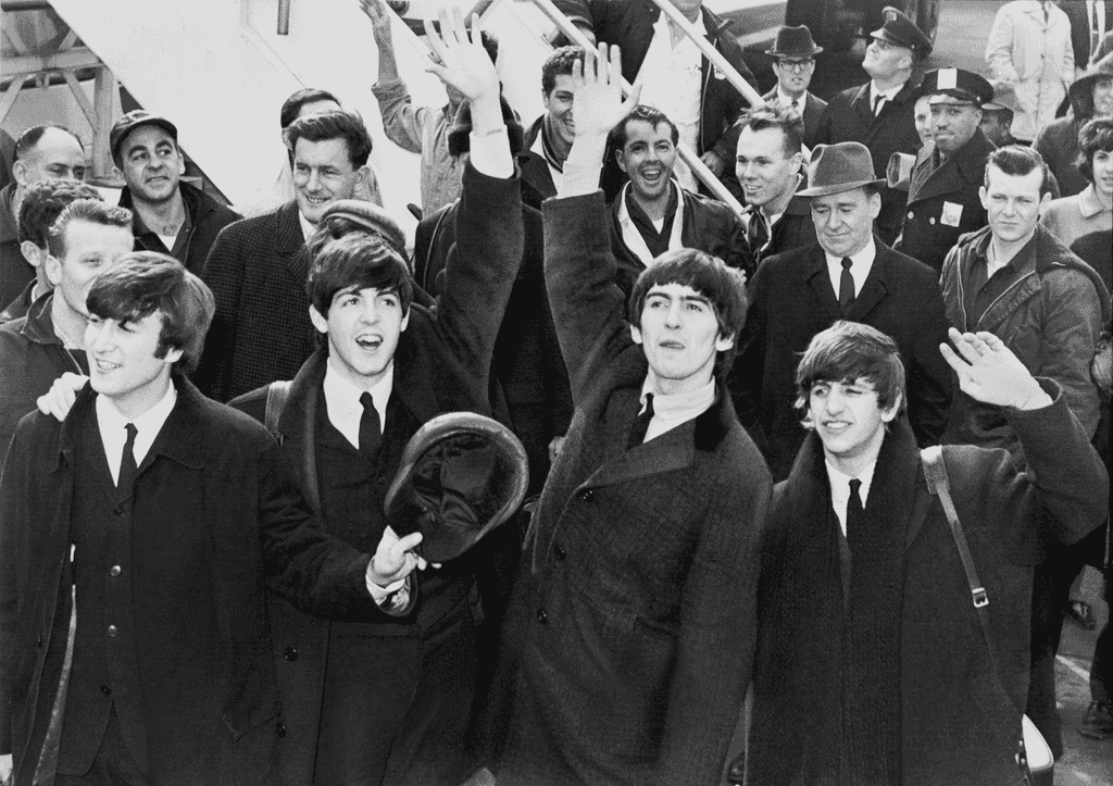 The Beatles arrive at JFK Airport